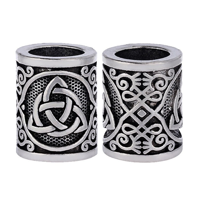 Celtic Knot Large Aperture Antique Silver Hair Jewelry Beads Silver