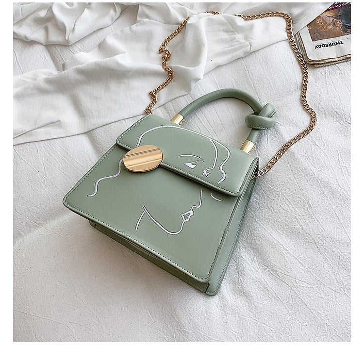 Chain Shoulder Bag, Fresh, Sweet And Fashionable Green