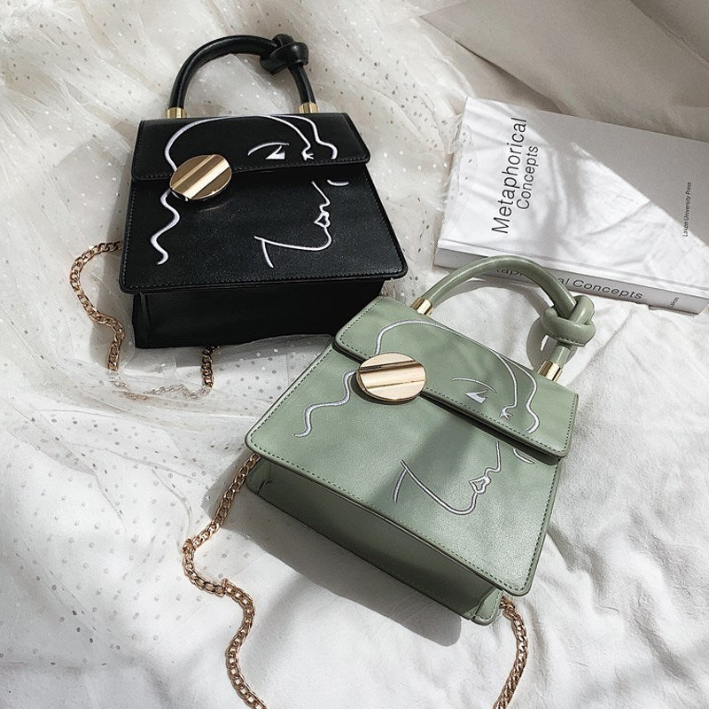 Chain Shoulder Bag, Fresh, Sweet And Fashionable White with a jasmine sachet