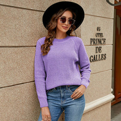 Chenille Sweater for Women - European and American Style Purple