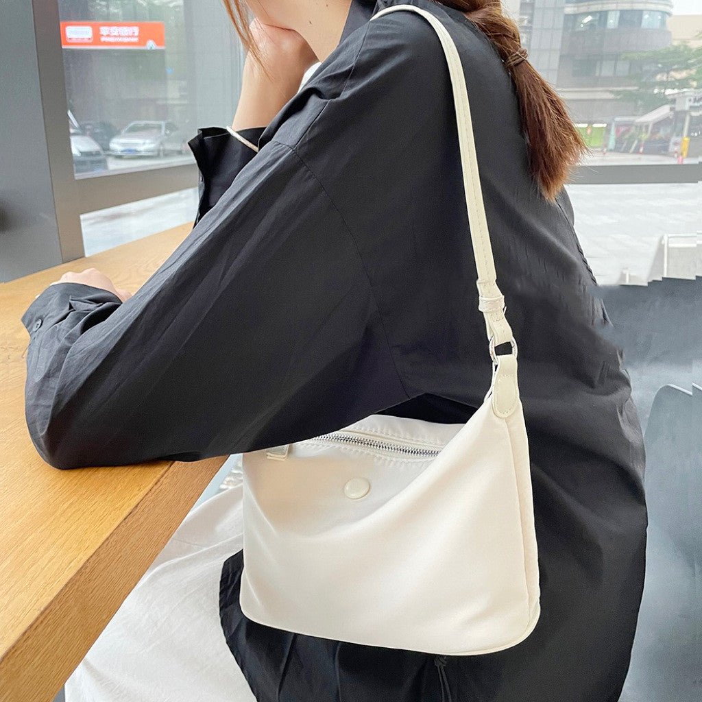 Chic and Lightweight Waterproof Nylon Shoulder Messenger Bag for Women Beige