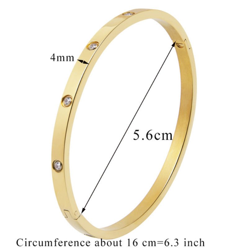 Chic and Stylish: Couple Brick Titanium Steel Bracelet for Women 4mm Gold