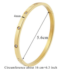 Chic and Stylish: Couple Brick Titanium Steel Bracelet for Women 4mm Gold