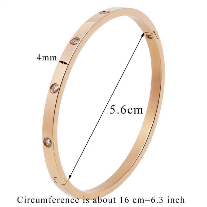 Chic and Stylish: Couple Brick Titanium Steel Bracelet for Women 4mm Gold