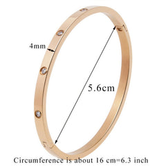 Chic and Stylish: Couple Brick Titanium Steel Bracelet for Women 4mm Gold