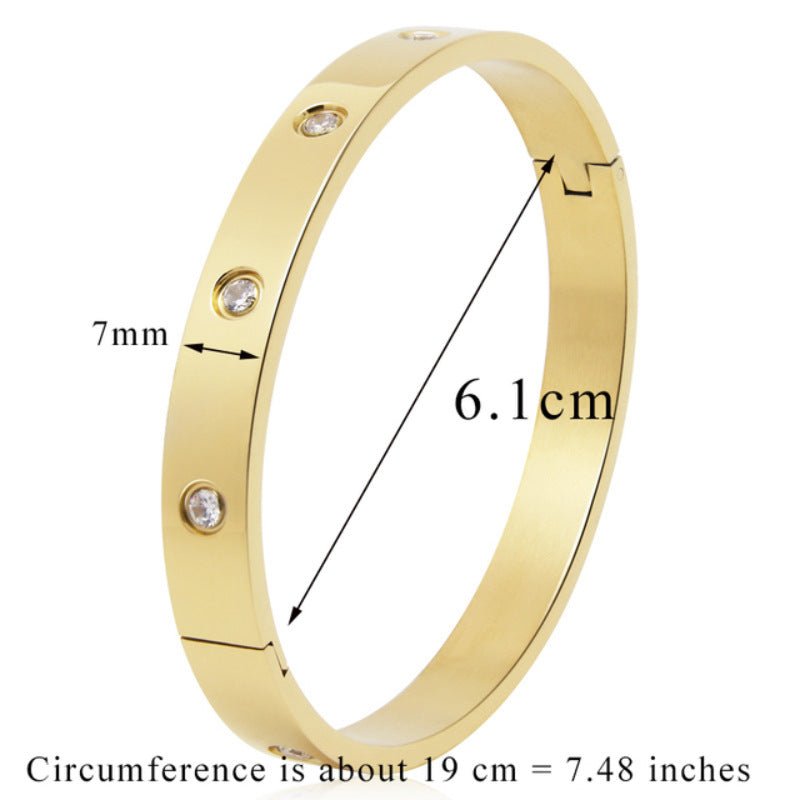 Chic and Stylish: Couple Brick Titanium Steel Bracelet for Women 4mm Gold