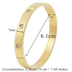 Chic and Stylish: Couple Brick Titanium Steel Bracelet for Women 4mm Gold