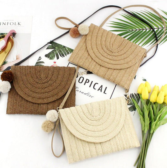 Chic Ball Clutch Messenger Bag Beige