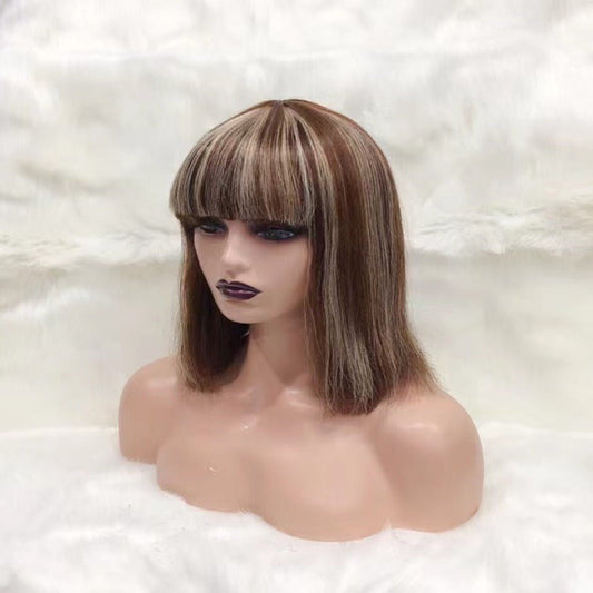 Chic Bob Wig: Full Mechanic Blend in 4/27 Shades Brown