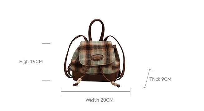 Chic Casual Bag: Women's Latest Fashion Backpack Red Grid