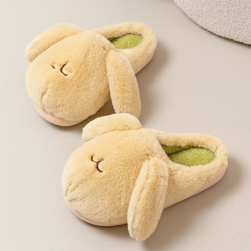 Chic Comfort Cute Cotton Slippers, Indoor & Out Women's Winter Yellow