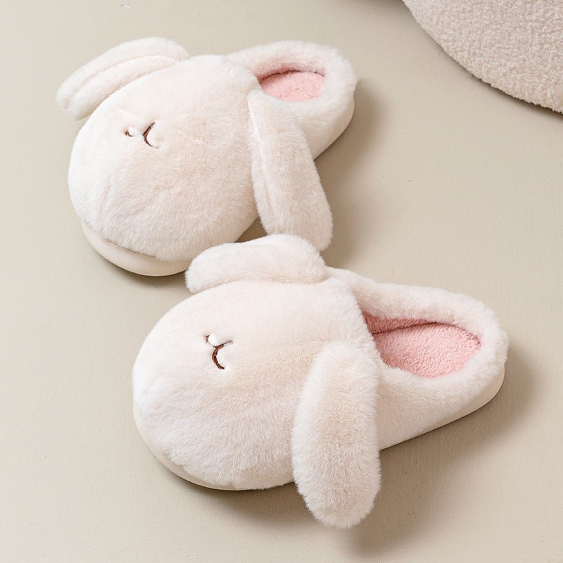 Chic Comfort Cute Cotton Slippers, Indoor & Out Women's Winter Milk White