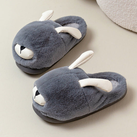 Chic Comfort Cute Cotton Slippers, Indoor & Out Women's Winter Dark Gray