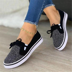 Chic Cozy Slip - On Loafers Fall Flat Shoes Female Low Top Shallow Mouth Black