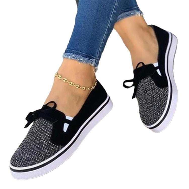 Chic Cozy Slip - On Loafers Fall Flat Shoes Female Low Top Shallow Mouth White