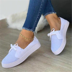 Chic Cozy Slip - On Loafers Fall Flat Shoes Female Low Top Shallow Mouth White