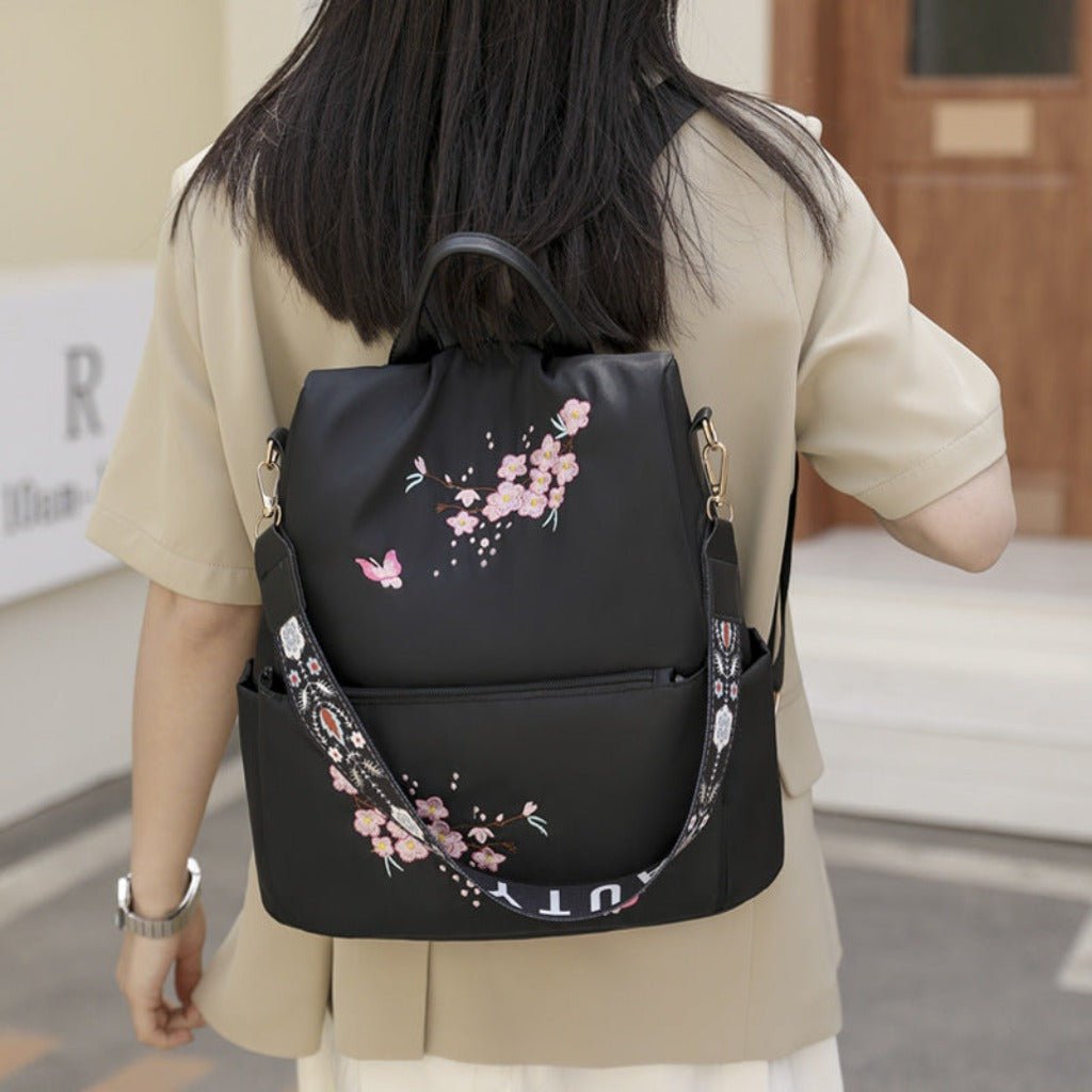 Chic Ethnic Embroidery Casual Backpacks for Women's Fashion Green