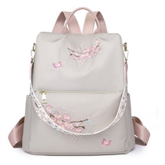 Chic Ethnic Embroidery Casual Backpacks for Women's Fashion Beige