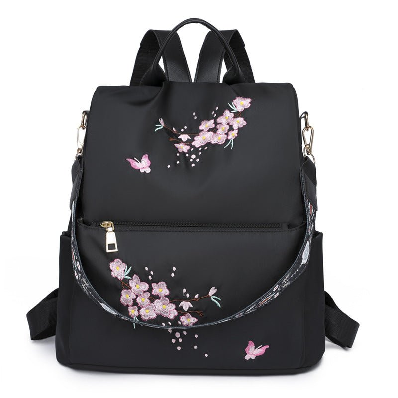 Chic Ethnic Embroidery Casual Backpacks for Women's Fashion Black