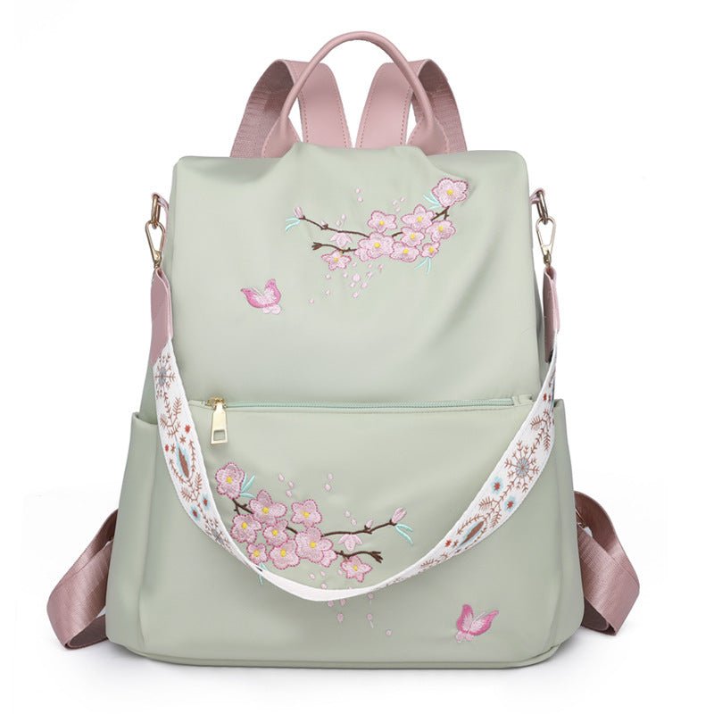 Chic Ethnic Embroidery Casual Backpacks for Women's Fashion Green