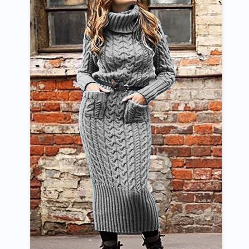 Chic Knitwear Sweater - Women's Fashion Long Sleeve Gray