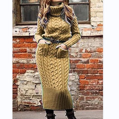 Chic Knitwear Sweater - Women's Fashion Long Sleeve Yellow