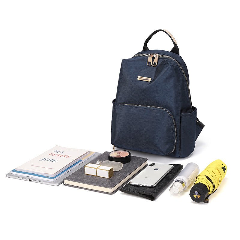 Chic Korean Style Pure Color Oxford Cloth Women's Backpack Blue