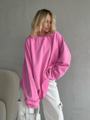 Chic Pink Knitted Bottoming Shirt Pink