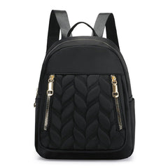 Chic Rhombus Trend Women's Fashion Solid Color Backpack Black