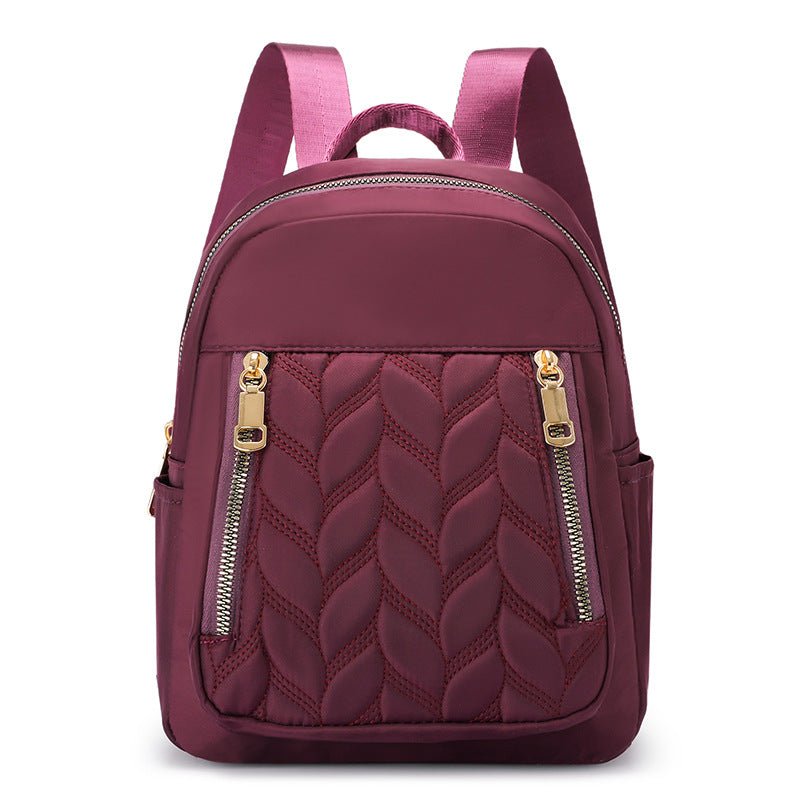 Chic Rhombus Trend Women's Fashion Solid Color Backpack Purple