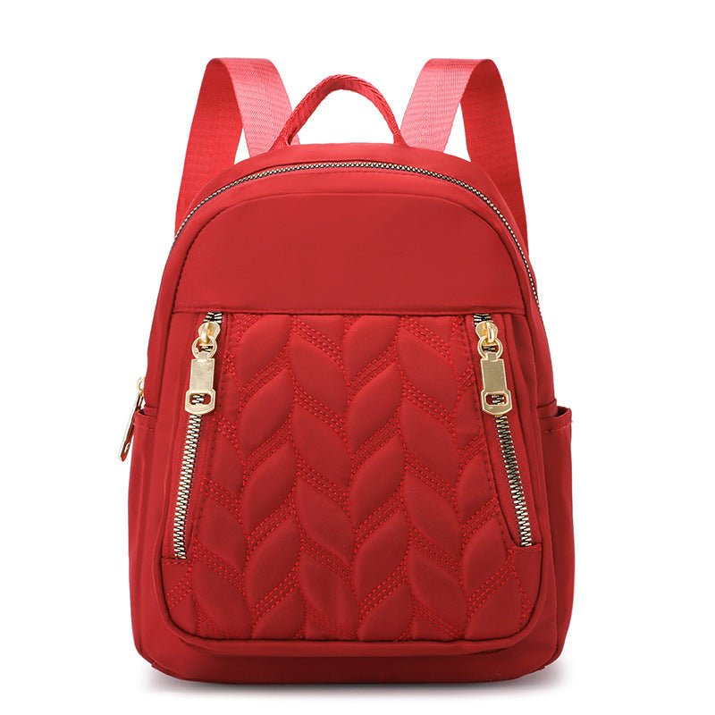 Chic Rhombus Trend Women's Fashion Solid Color Backpack Red