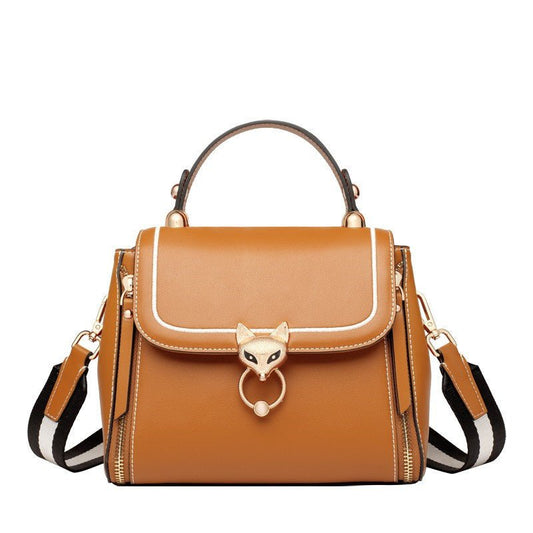 Chic Split Leather Clutch & Crossbody Handbag Brown