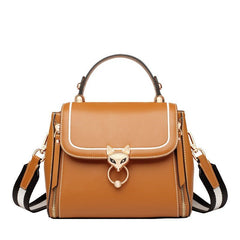 Chic Split Leather Clutch & Crossbody Handbag Brown