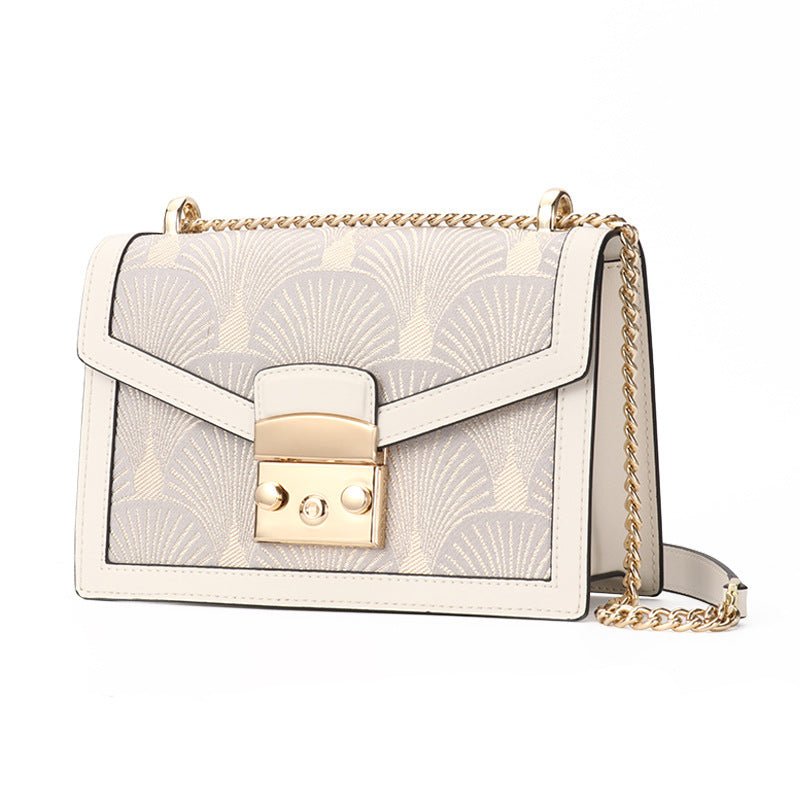 Chinese Style Embroidery Leather Message Bag Women's Fashion Artistry White