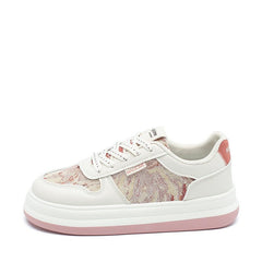 Chunky Canvas Chill Internet - famous Student Retro Sports Board Shoes Beige Pink