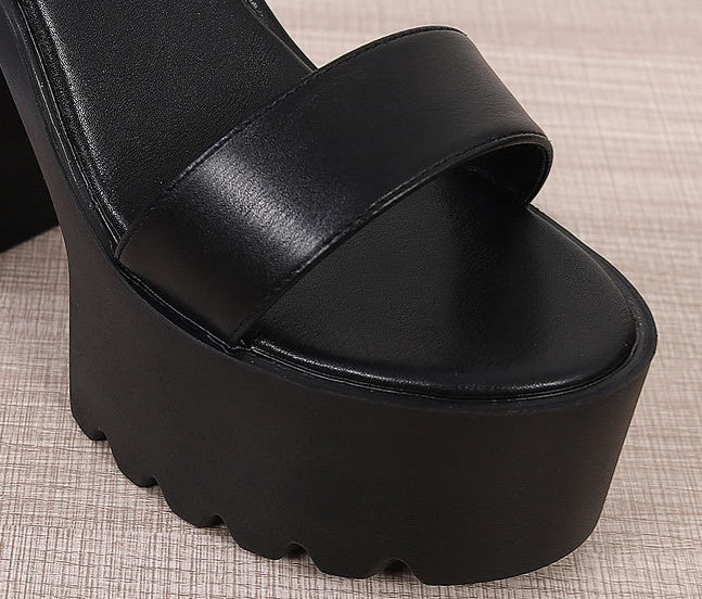 Chunky Heel Waterproof Platform Pole Dance High Heels White