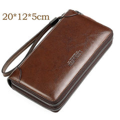 Classic Men's Leather Clutch Purse Black