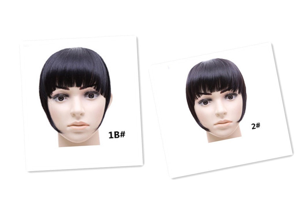 Clip - On Synthetic Hair Bangs Accessory: Fake Bangs Piece B3 1B B32