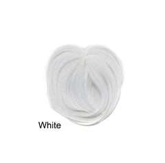 Clip - On Synthetic Hair Bangs Accessory: Fake Bangs Piece White