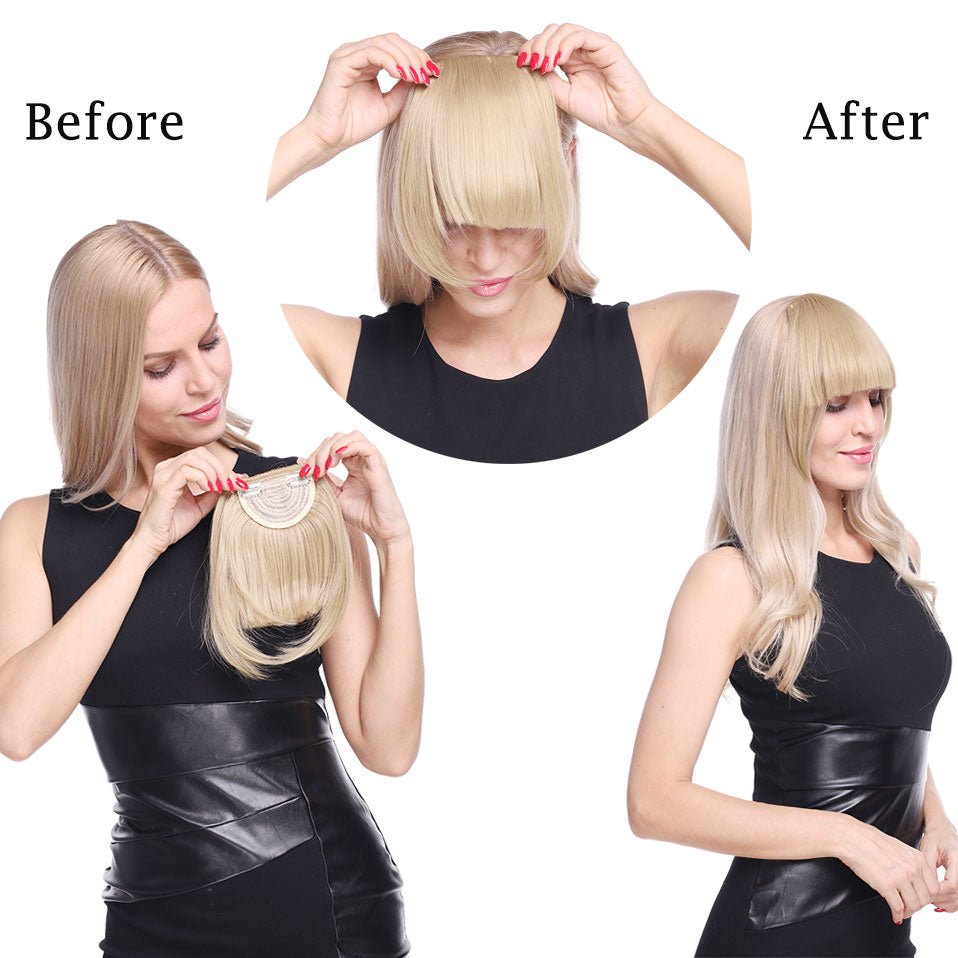 Clip - On Synthetic Hair Bangs Accessory: Fake Bangs Piece 18