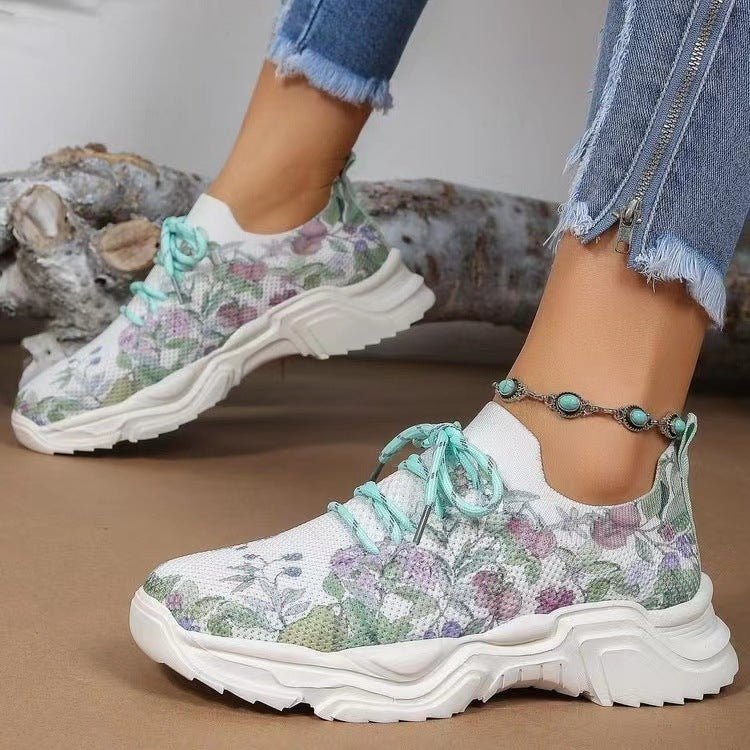 Cloud - Like Casual 3 D Printed Flowers Slip - on Light Gym & Brunch Shoes Grass