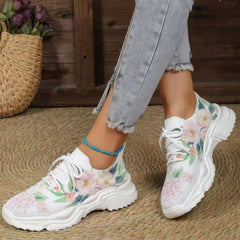 Cloud - Like Casual 3 D Printed Flowers Slip - on Light Gym & Brunch Shoes Pink