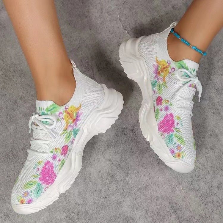 Cloud - Like Casual 3 D Printed Flowers Slip - on Light Gym & Brunch Shoes Purple