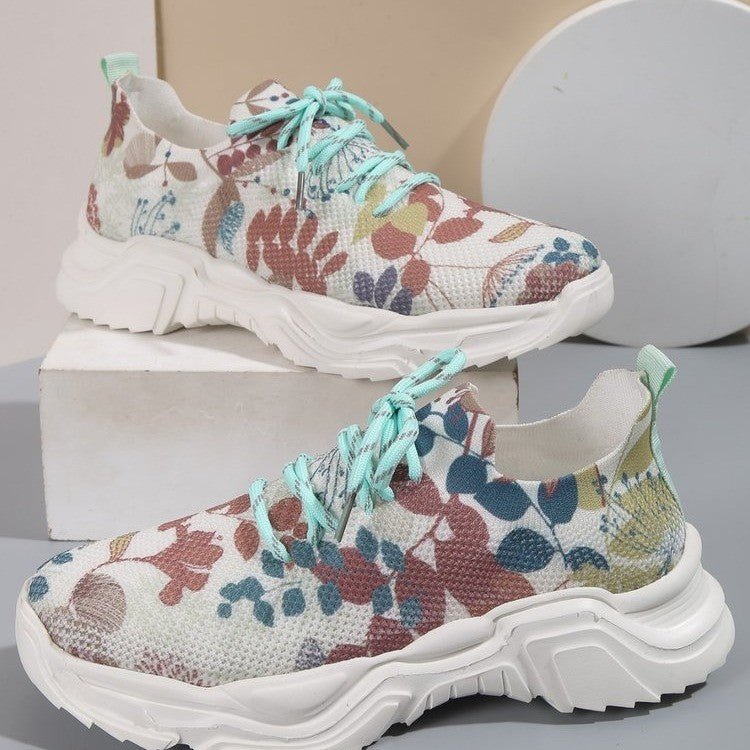 Cloud - Like Casual 3 D Printed Flowers Slip - on Light Gym & Brunch Shoes Wine Red