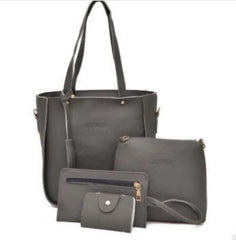 Clutch and Shoulder Bag Set – Pack of 4 Stylish Bags Dark grey
