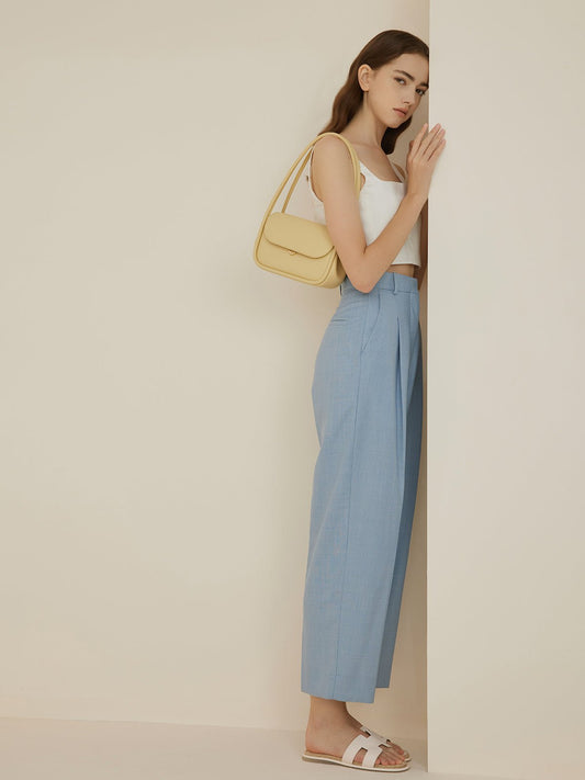 Clutch Style One Shoulder White Handbag for Women Blue