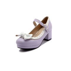 College wind bow shoes Black