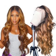 Colorful Ombre Lace Front Remy Human Hair Wig 150density