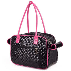 Compact Pet Clutch Bag - Portable Travel Accessory Black pink edge
