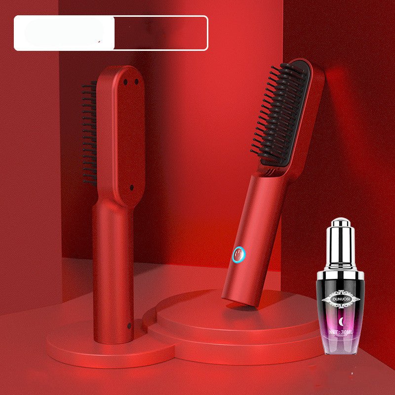 Compact Rechargeable 2 - in - 1 Hair Styler and Hot Air Comb Kit Set Ferrari Red Suit